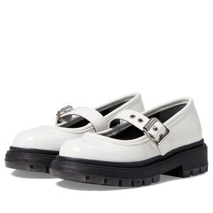 Nina Girls Kathy (Toddler/Little Kid/Big Kid) White Crinkle Patent 4 Big Kid M